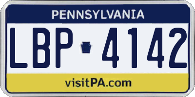 PA license plate LBP4142