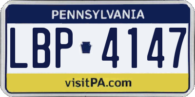 PA license plate LBP4147