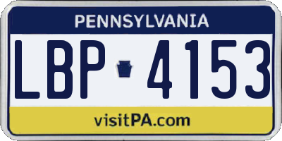 PA license plate LBP4153