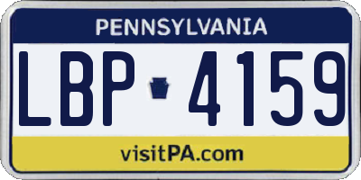 PA license plate LBP4159