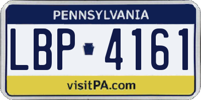 PA license plate LBP4161