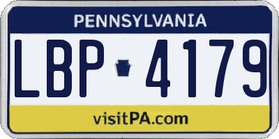 PA license plate LBP4179