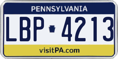 PA license plate LBP4213