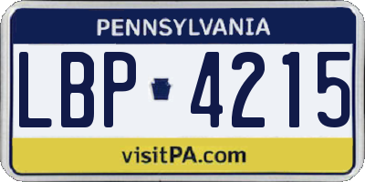 PA license plate LBP4215