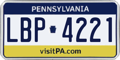PA license plate LBP4221