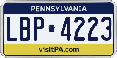 PA license plate LBP4223