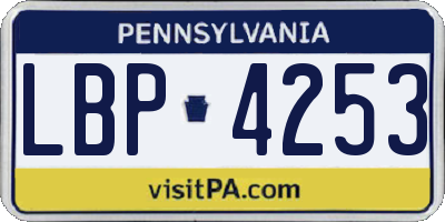 PA license plate LBP4253