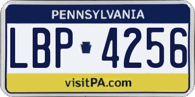 PA license plate LBP4256
