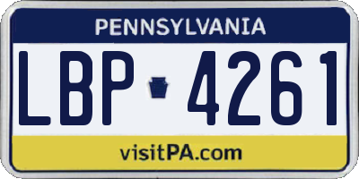 PA license plate LBP4261