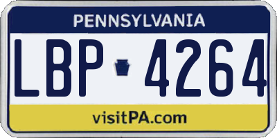 PA license plate LBP4264