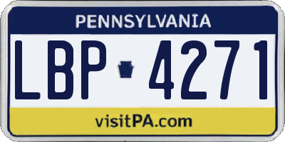 PA license plate LBP4271