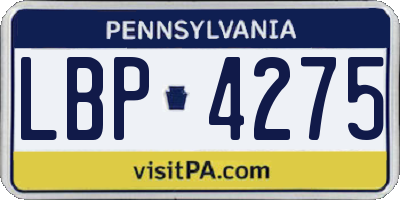PA license plate LBP4275
