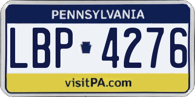 PA license plate LBP4276