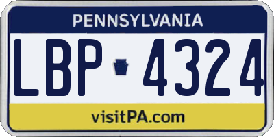 PA license plate LBP4324