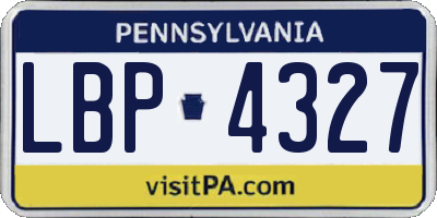 PA license plate LBP4327