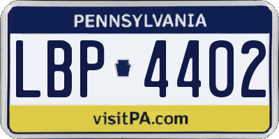 PA license plate LBP4402