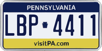 PA license plate LBP4411
