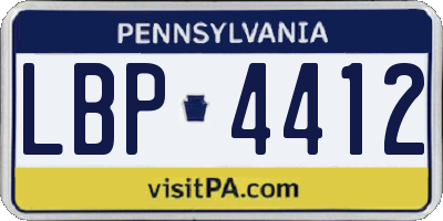 PA license plate LBP4412
