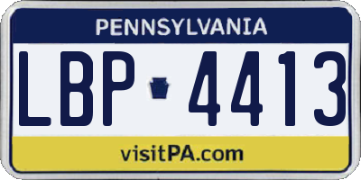 PA license plate LBP4413