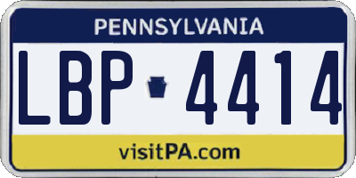 PA license plate LBP4414