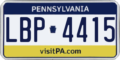 PA license plate LBP4415