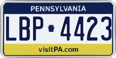 PA license plate LBP4423