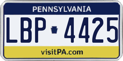 PA license plate LBP4425