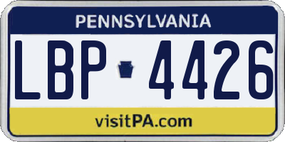 PA license plate LBP4426