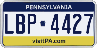 PA license plate LBP4427