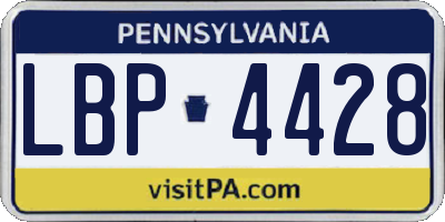 PA license plate LBP4428