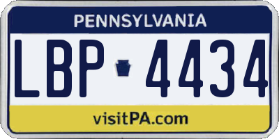 PA license plate LBP4434