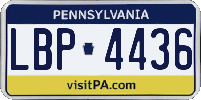 PA license plate LBP4436