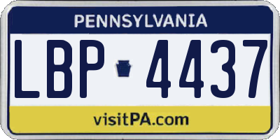 PA license plate LBP4437