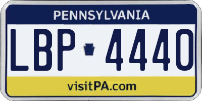 PA license plate LBP4440