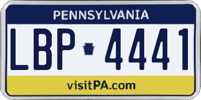 PA license plate LBP4441