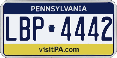 PA license plate LBP4442