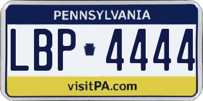 PA license plate LBP4444