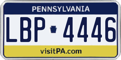 PA license plate LBP4446
