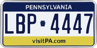 PA license plate LBP4447