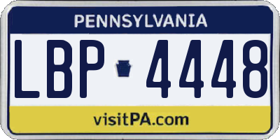 PA license plate LBP4448