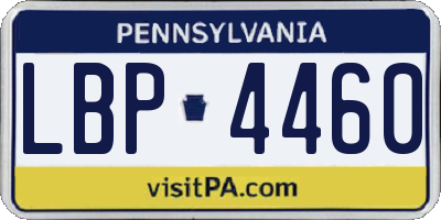PA license plate LBP4460