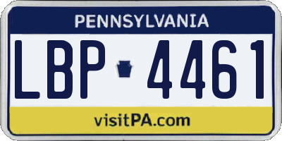 PA license plate LBP4461