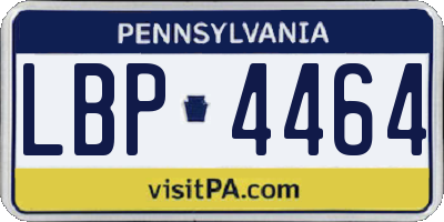 PA license plate LBP4464