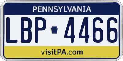 PA license plate LBP4466