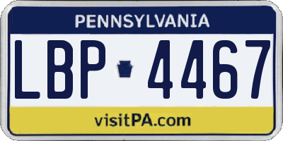 PA license plate LBP4467