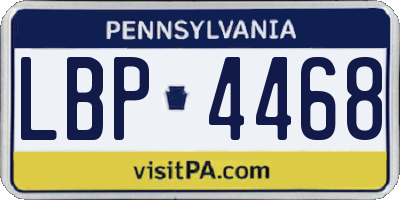 PA license plate LBP4468