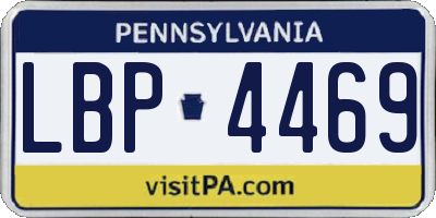 PA license plate LBP4469