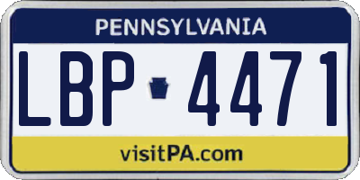 PA license plate LBP4471