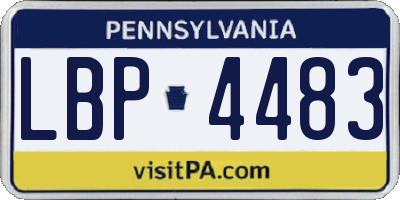 PA license plate LBP4483