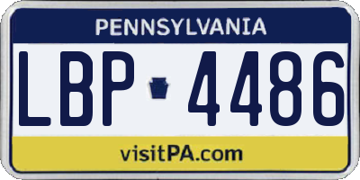 PA license plate LBP4486